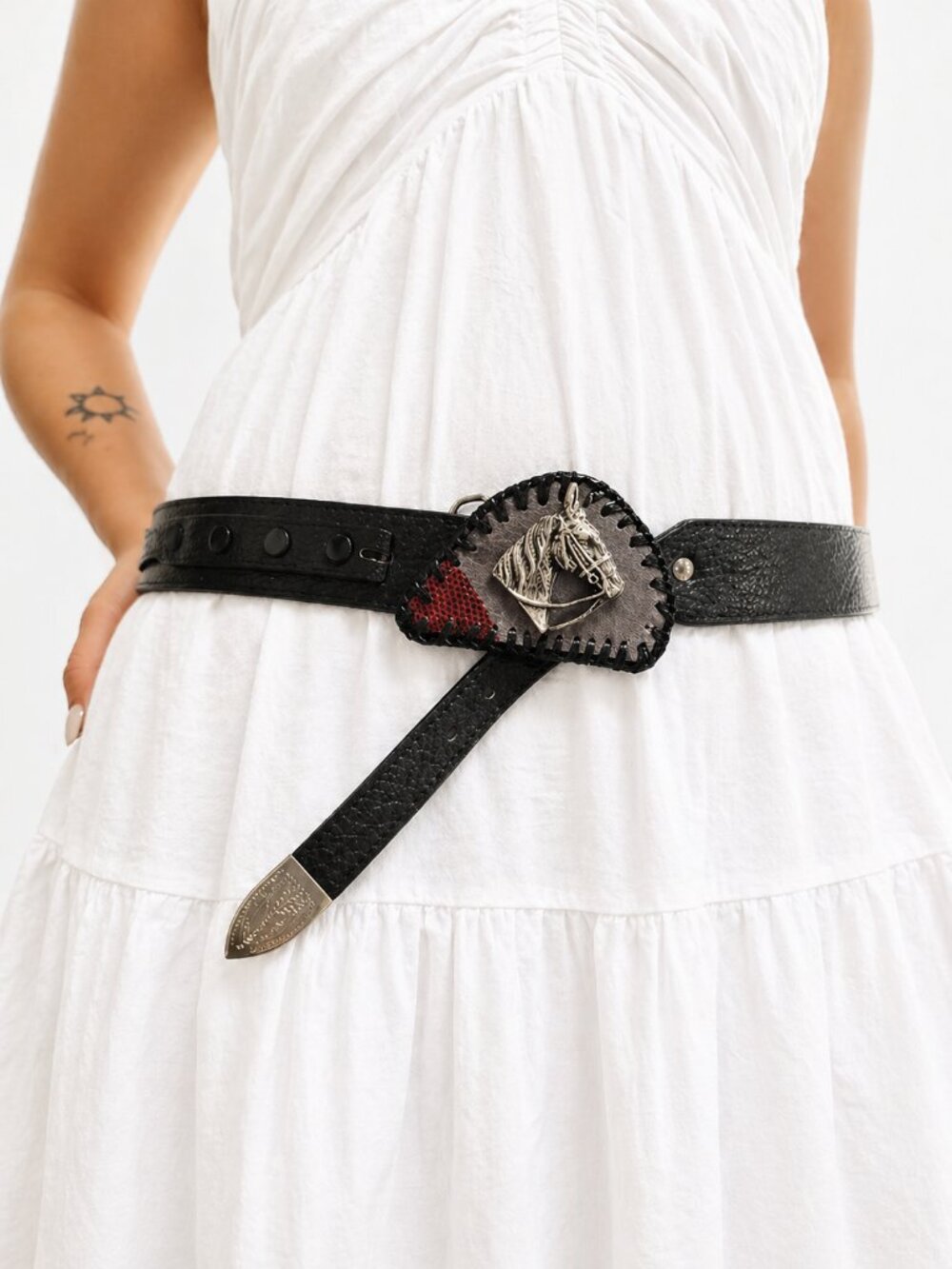 Vintage Handmade Genuine Leather Belt With Buckle